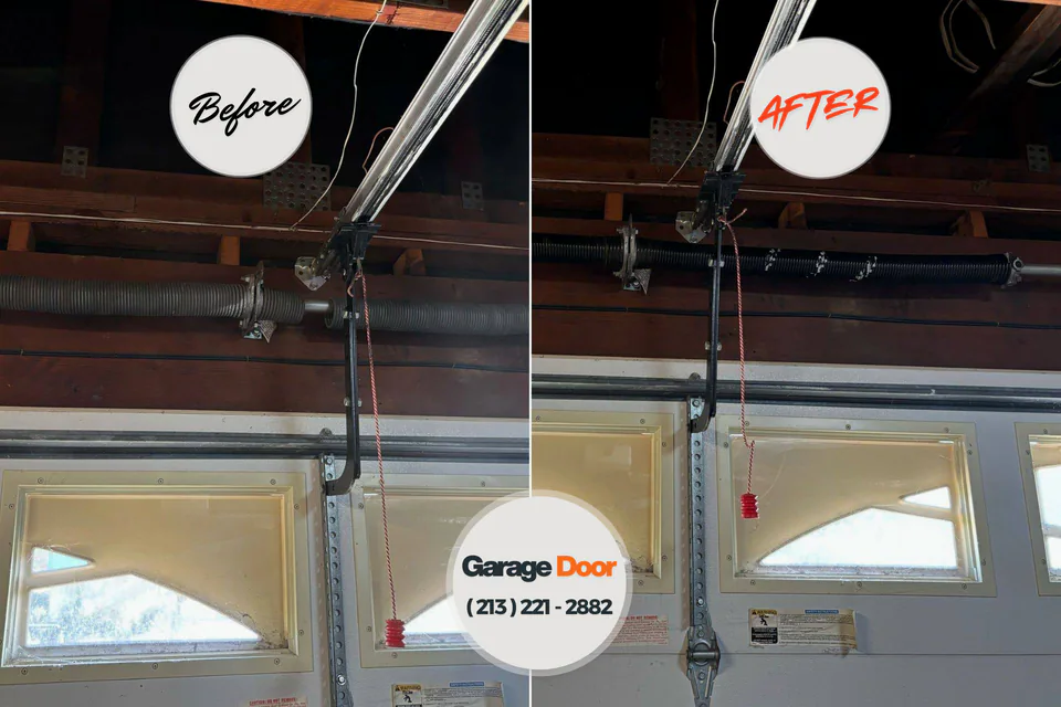 Before and after: garage door repair Ohatchee, AL
